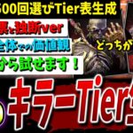 【DBD】キラー2択で強い方を500回選んで自動Tier作成してみた興味深い結果（視聴者票+独断評）【DeadbyDaylight】