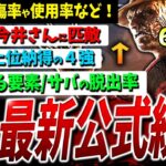 【DBD】なんとキルレ69%！？公式最新統計情報（キラー/サバ）解説【DeadbyDaylight】