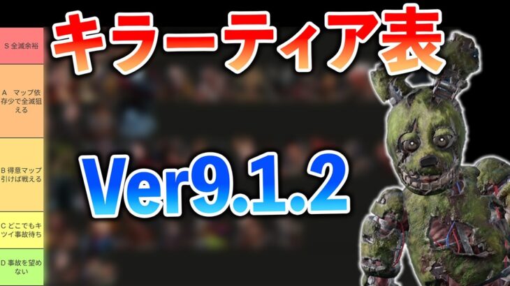 【最新版】順位大幅変動!!環境変わりまくったVer9.1.2の最新キラーティア表を紹介します【DbD】【ラジオ動画】