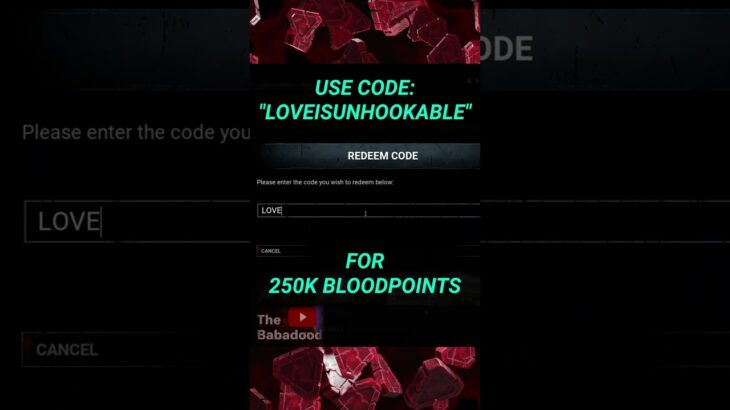FREE 250K BLOODPOINTS W/ code “LOVEISUNHOOKABLE” #dbd #gaming